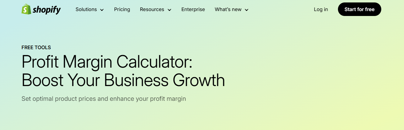 shopify free ecommerce profit calculator